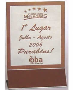Placas - Troféu Personalizado - Placa em Aço com 2 Dobras