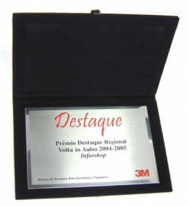 Estojos - Placa de Homenagem em Aço em Estojo Envelope