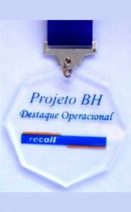 Medalhas - Acrílico - Medalha Personalizada em Acrílico Octogonal com Silk